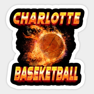 Vintage Basketball Colorful Charlotte Beautiful Name Teams Sticker